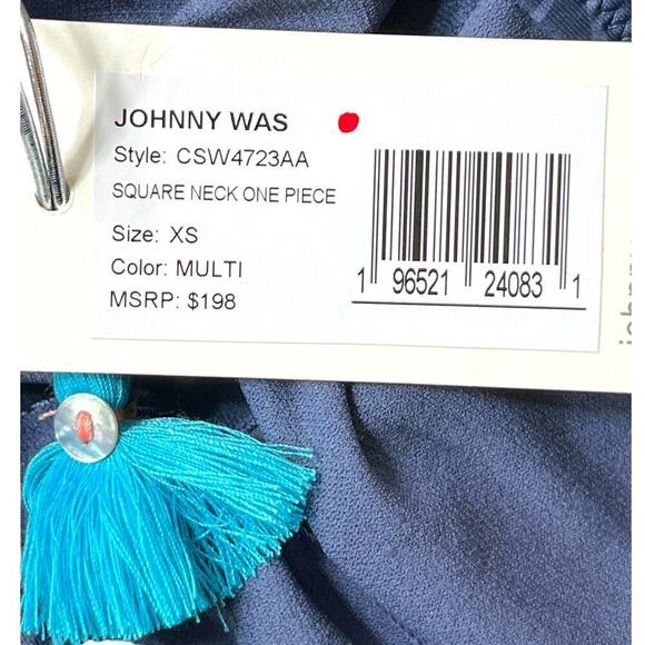 Johnny Was Women's Swimsuit XS Sea Owl Print Floral Square Neck One Piece NWT - Picture 12 of 16